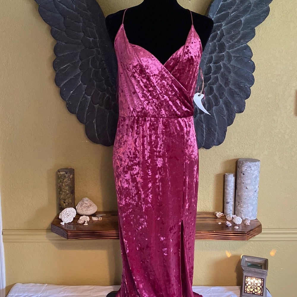 Leith New Velvet Strap Maxi Dress